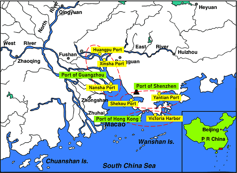 puertos del delta del río perla